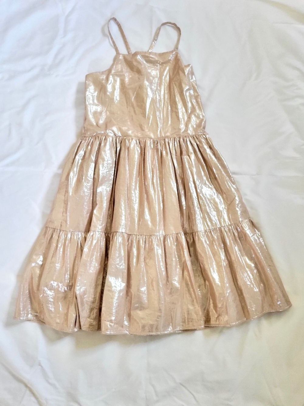 NWOT Gap Tiered Metallic Gold Girl's Dress - XXL (14-16)